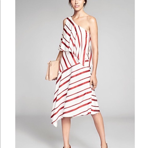 Banana Republic One shoulder Striped dress - Picture 2 of 8